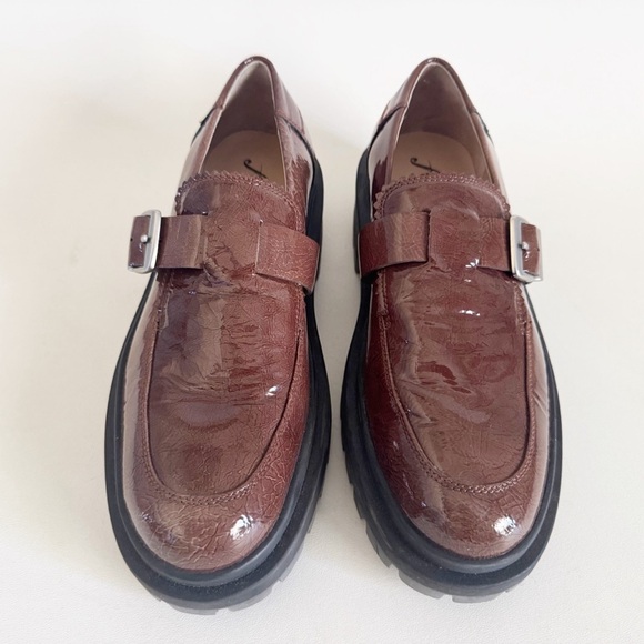 Free People Mackenzie MJ Patent Leather Loafers Brown EU 39 US 9 Classic Preppy - Picture 5 of 11